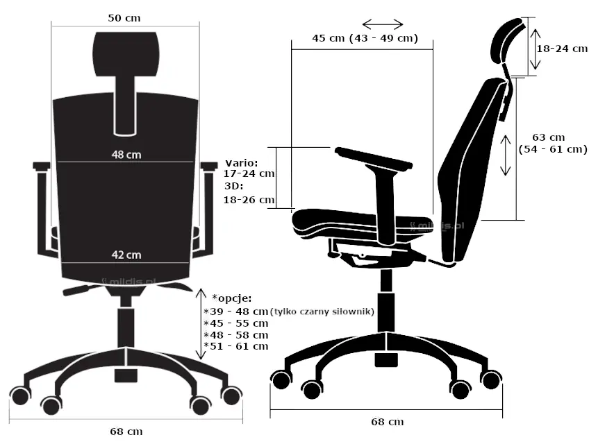 fotel Kulik System Elegance wymiary